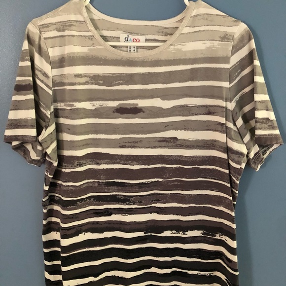 Short Sleeve Striped Watercolor Grey 